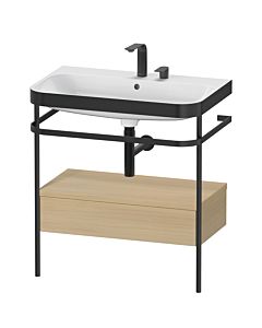 Duravit Happy D.2 Plus combinaison lavabo sur meuble HP4742E7171 77,5 x 49 cm, 2 trous pour robinetterie, chêne méditerranéen, avec console en métal