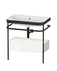 Duravit Happy D.2 Plus combinaison lavabo pour meuble HP4742N2222 77,5 x 49 cm, sans trou pour robinetterie, blanc brillant, avec console en métal