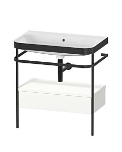Duravit Happy D.2 Plus combinaison lavabo pour meuble HP4742N3636 77,5 x 49 cm, sans trou pour robinetterie, blanc , avec console en métal
