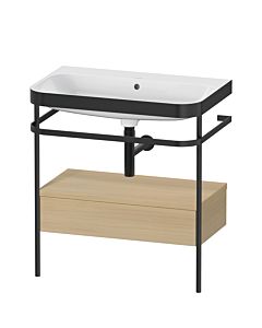 Duravit Happy D.2 Plus furniture washbasin combination HP4742N7171 77.5 x 49 cm, without tap hole, Mediterranean oak, with metal console