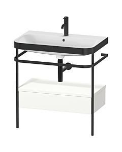 Duravit Happy D.2 Plus combinaison lavabo pour meuble HP4742O3636 77,5 x 49 cm, trou pour robinetterie 2000 , blanc , avec console en métal