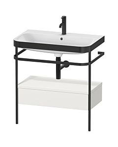 Duravit Happy D.2 Plus furniture washbasin combination HP4742O3939 77.5 x 49 cm, 2000 tap hole, nordic white satin finish, with metal console