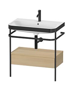 Duravit Happy D.2 Plus Möbelwaschtisch-Kombination HP4742O7171 77,5 x 49 cm, 1 Hahnloch, mediterrane Eiche, mit Metallkonsole