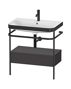 Duravit Happy D.2 Plus furniture washbasin combination HP4742O8080 77.5 x 49 cm, 2000 tap hole, graphite super matt, with metal console