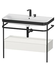 Duravit Happy D.2 Plus furniture washbasin combination HP4743E3939 97.5 x 49 cm, 2 tap holes, nordic white satin finish, with metal console
