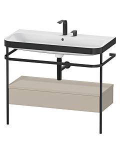 Duravit Happy D.2 Plus combinaison lavabo pour meuble HP4743E6060 97,5 x 49 cm, 2 trous pour robinetterie, finition taupe satiné, avec console en métal