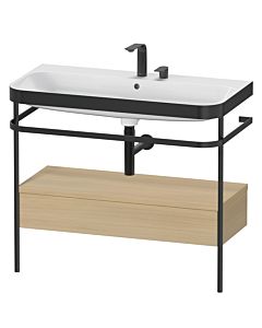 Duravit Happy D.2 Plus vanity washbasin combination HP4743E7171 97.5 x 49 cm, 2 tap holes, Mediterranean oak, with metal console