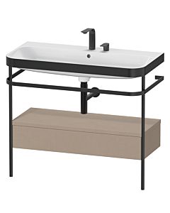 Duravit Happy D.2 Plus combinaison lavabo sur meuble HP4743E7575 97,5 x 49 cm, 2 trous pour robinetterie, lin, avec support métallique