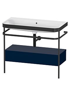 Duravit Happy D.2 Plus Möbelwaschtisch-Kombination HP4743N9898 97,5 x 49 cm, ohne Hahnloch, nachtblau seidenmatt, mit Metallkonsole