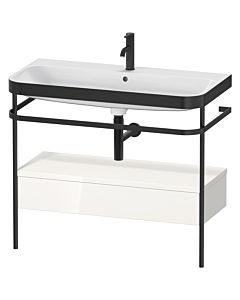 Duravit Happy D.2 Plus furniture washbasin combination HP4743O2222 97.5 x 49 cm, 2000 tap hole, white high gloss, with metal console