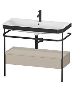 Duravit Happy D.2 Plus combinaison lavabo sur meuble HP4743O6060 97,5 x 49 cm, trou pour robinetterie 2000 , finition taupe satiné, avec console en métal