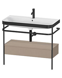 Duravit Happy D.2 Plus Möbelwaschtisch-Kombination HP4743O7575 97,5 x 49 cm, 1 Hahnloch, leinen, mit Metallkonsole