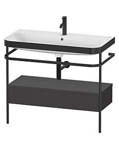 Duravit Happy D.2 Plus Möbelwaschtisch-Kombination HP4743O8080 97,5 x 49 cm, 1 Hahnloch, graphit supermatt, mit Metallkonsole