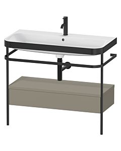 Duravit Happy D.2 Plus Möbelwaschtisch-Kombination HP4743O9292 97,5 x 49 cm, 1 Hahnloch, steingrau seidenmatt, mit Metallkonsole