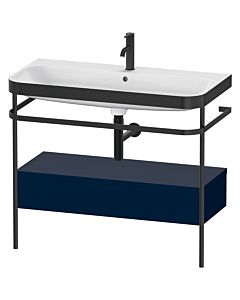 Duravit Happy D.2 Plus furniture washbasin combination HP4743O9898 97.5 x 49 cm, 2000 tap hole, midnight blue satin finish, with metal console
