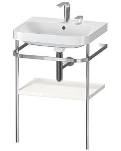 Duravit Happy D.2 Plus furniture washbasin combination HP4835E2222 57.5 x 49 cm, 2 tap holes, white high gloss, with metal console