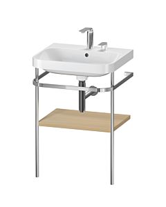 Duravit Happy D.2 Plus Möbelwaschtisch-Kombination HP4835E7171 57,5 x 49 cm, 2 Hahnlöcher, mediterrane Eiche, mit Metallkonsole