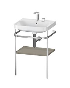 Duravit Happy D.2 Plus combinaison lavabo pour meuble HP4835E9292 57,5 x 49 cm, 2 trous pour robinetterie, gris pierre satiné, avec console en métal