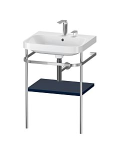 Duravit Happy D.2 Plus combinaison lavabo pour meuble HP4835E9898 57,5 x 49 cm, 2 trous pour robinetterie, finition satinée bleu nuit, avec console en métal