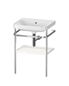 Duravit Happy D.2 Plus combinaison lavabo pour meuble HP4835N2222 57,5 x 49 cm, sans trou pour robinetterie, blanc brillant, avec console en métal