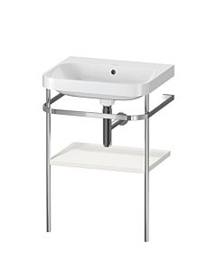 Duravit Happy D.2 Plus furniture washbasin combination HP4835N3939 57.5 x 49 cm, without tap hole, nordic white satin finish, with metal console
