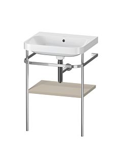 Duravit Happy D.2 Plus furniture washbasin combination HP4835N6060 57.5 x 49 cm, without tap hole, taupe satin finish, with metal console