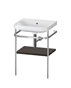 Duravit Happy D.2 Plus furniture washbasin combination HP4835N6969 57.5 x 49 cm, without tap hole, brushed walnut, with metal console