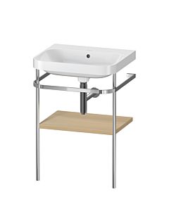 Duravit Happy D.2 Plus Möbelwaschtisch-Kombination HP4835N7171 57,5 x 49 cm, ohne Hahnloch, mediterrane Eiche, mit Metallkonsole