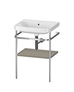 Duravit Happy D.2 Plus furniture washbasin combination HP4835N9292 57.5 x 49 cm, without tap hole, stone gray satin finish, with metal console