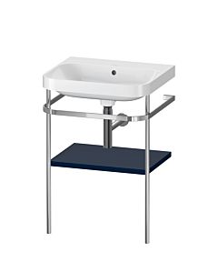 Duravit Happy D.2 Plus furniture washbasin combination HP4835N9898 57.5 x 49 cm, without tap hole, midnight blue satin finish, with metal console