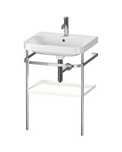 Duravit Happy D.2 Plus furniture washbasin combination HP4835O3636 57.5 x 49 cm, 2000 tap hole, white satin finish, with metal console