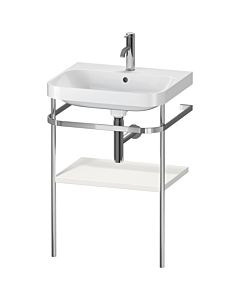 Duravit Happy D.2 Plus Möbelwaschtisch-Kombination HP4835O3939 57,5 x 49 cm, 1 Hahnloch, nordic weiß seidenmatt, mit Metallkonsole
