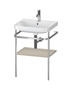 Duravit Happy D.2 Plus furniture washbasin combination HP4835O6060 57.5 x 49 cm, 2000 tap hole, taupe satin finish, with metal console