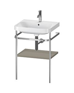 Duravit Happy D.2 Plus combinaison lavabo sur meuble HP4835O9292 57,5 x 49 cm, trou pour robinetterie 2000 , finition gris pierre satiné, avec console en métal