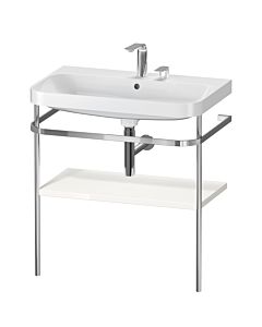 Duravit Happy D.2 Plus furniture washbasin combination HP4837E2222 77.5 x 49 cm, 2 tap holes, white high gloss, with metal console