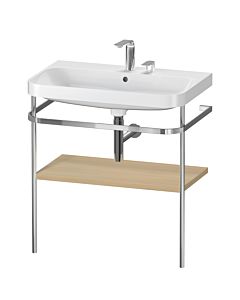 Duravit Happy D.2 Plus combinaison lavabo sur meuble HP4837E7171 77,5 x 49 cm, 2 trous pour robinet, chêne méditerranéen, avec console en métal