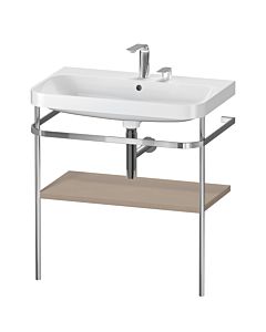 Duravit Happy D.2 Plus vanity washbasin combination HP4837E7575 77.5 x 49 cm, 2 tap holes, linen, with metal bracket