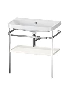 Duravit Happy D.2 Plus combinaison lavabo pour meuble HP4837N2222 77,5 x 49 cm, sans trou pour robinetterie, blanc brillant, avec console en métal