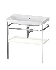 Duravit Happy D.2 Plus combinaison lavabo pour meuble HP4837N3636 77,5 x 49 cm, sans trou pour robinetterie, blanc , avec console en métal