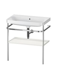 Duravit Happy D.2 Plus combinaison lavabo sur meuble HP4837N3939 77,5 x 49 cm, sans trou pour robinetterie, nordic blanc , avec console en métal