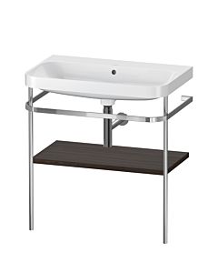 Duravit Happy D.2 Plus combinaison lavabo pour meuble HP4837N6969 77,5 x 49 cm, sans trou pour robinetterie, noyer brossé, avec console en métal
