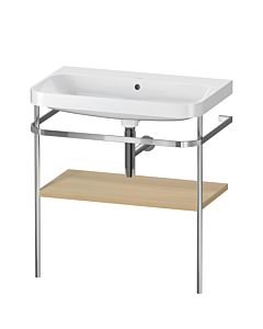 Duravit Happy D.2 Plus furniture washbasin combination HP4837N7171 77.5 x 49 cm, without tap hole, Mediterranean oak, with metal console