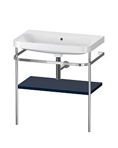 Duravit Happy D.2 Plus furniture washbasin combination HP4837N9898 77.5 x 49 cm, without tap hole, midnight blue satin finish, with metal console