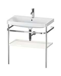 Duravit Happy D.2 Plus Möbelwaschtisch-Kombination HP4837O2222 77,5 x 49 cm, 1 Hahnloch, weiß hochglanz, mit Metallkonsole