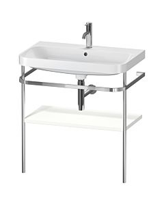 Duravit Happy D.2 Plus furniture washbasin combination HP4837O3636 77.5 x 49 cm, 2000 tap hole, white satin finish, with metal console