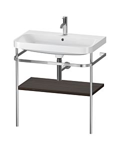 Duravit Happy D.2 Plus combinaison lavabo sur meuble HP4837O6969 77,5 x 49 cm, trou pour robinetterie 2000 , noyer brossé, avec console en métal