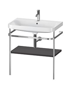 Duravit Happy D.2 Plus Möbelwaschtisch-Kombination HP4837O8080 77,5 x 49 cm, 1 Hahnloch, graphit supermatt, mit Metallkonsole
