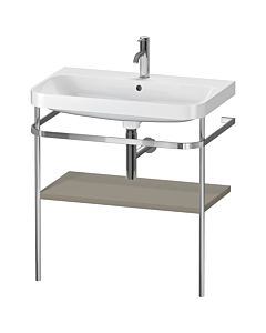 Duravit Happy D.2 Plus combinaison lavabo sur meuble HP4837O9292 77,5 x 49 cm, trou pour robinetterie 2000 , finition gris pierre satiné, avec console en métal