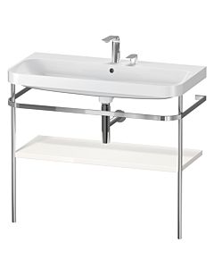 Duravit Happy D.2 Plus Möbelwaschtisch-Kombination HP4838E2222 97,5 x 49 cm, 2 Hahnlöcher, weiß hochglanz, mit Metallkonsole