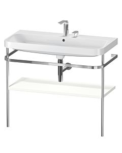 Duravit Happy D.2 Plus Möbelwaschtisch-Kombination HP4838E3636 97,5 x 49 cm, 2 Hahnlöcher, weiß seidenmatt, mit Metallkonsole